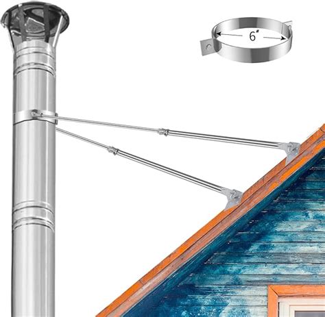 metal chimney roof support bracket|wood stove chimney support bracket.